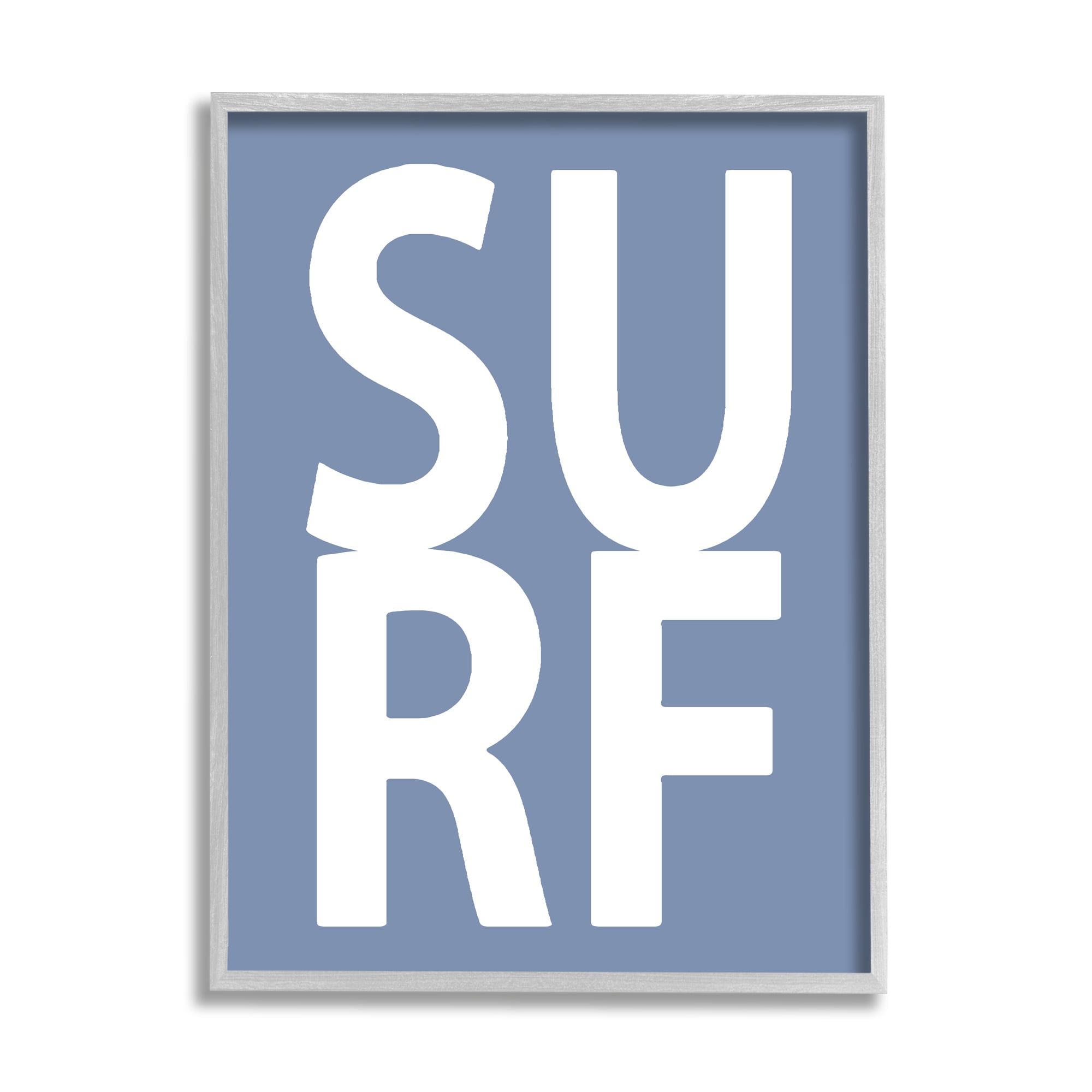 Stupell Industries Nautical Surf Text Nature Painting Gray Framed Art Print Wall Art, 11 x 14
