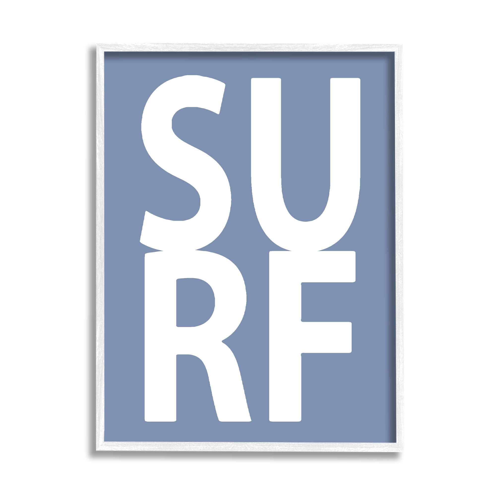 Stupell Industries Nautical Surf Text Nature Painting White Framed Art Print Wall Art, 11 x 14