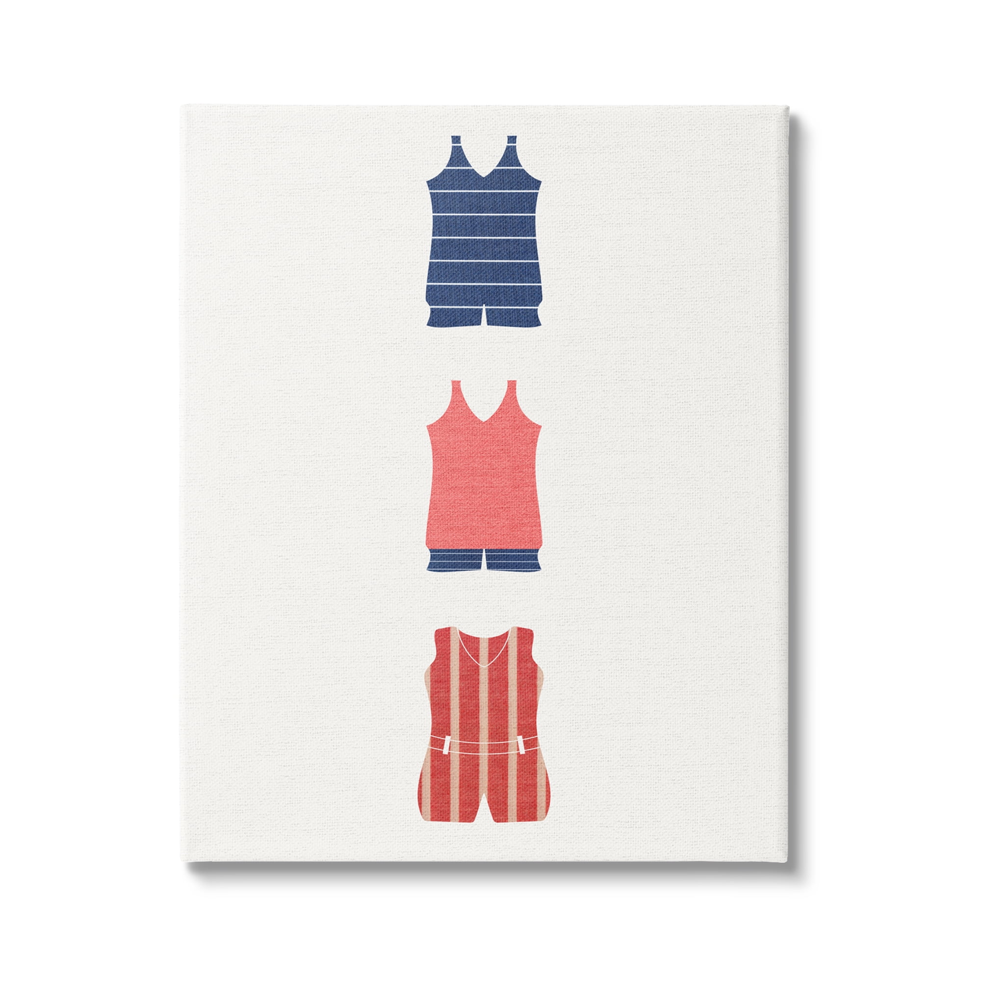 Stupell Industries Nautical Swim Clothes Beauty & Fashion Painting Gallery Wrapped Canvas Art Print Wall Art, 24 x 30