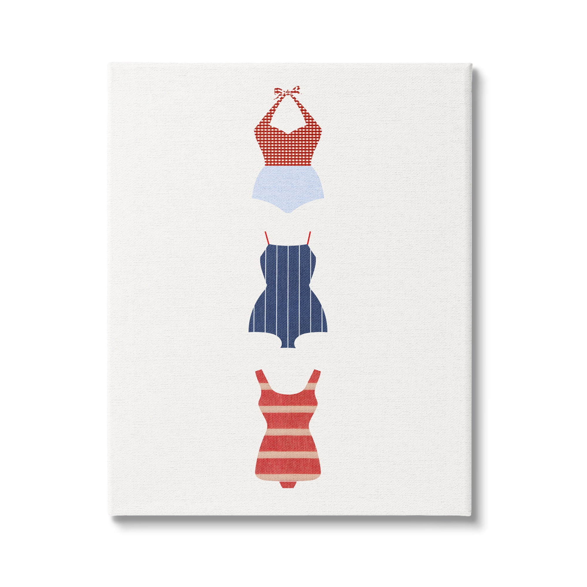 Stupell Industries Nautical Swim Style Beauty & Fashion Painting Gallery Wrapped Canvas Art Print Wall Art, 36 x 48
