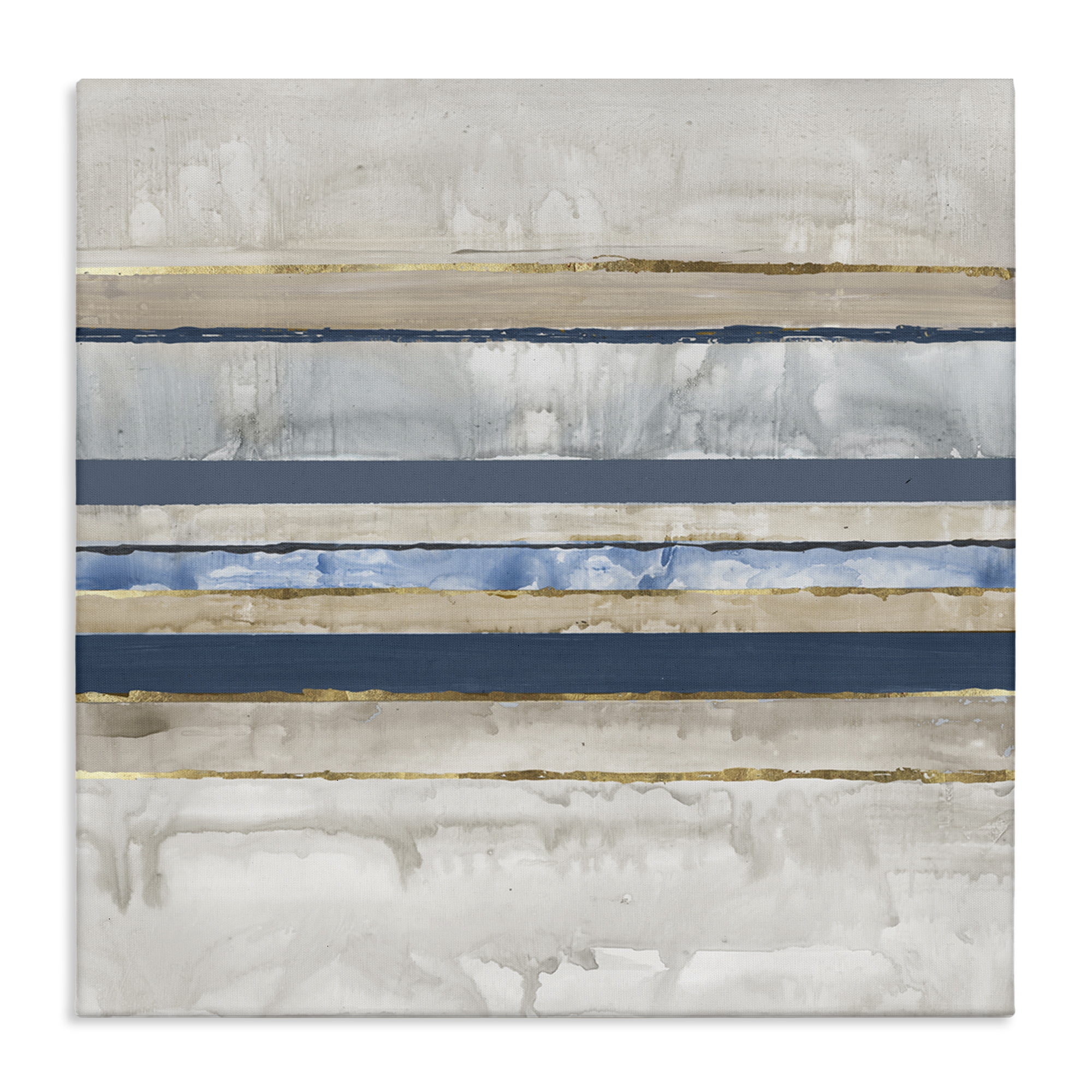 Stupell Industries Nautical Tone Stripes Abstract Painting Wrapped Canvas Art Print Wall Art, 17 x 17