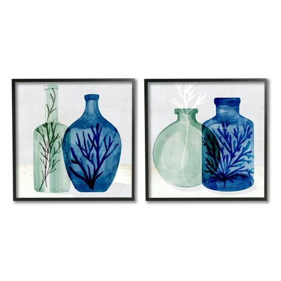 Stupell Industries Nautical Vase Still Life Sea Coral and Botanicals, 24 x 24,Design by Annie Warren