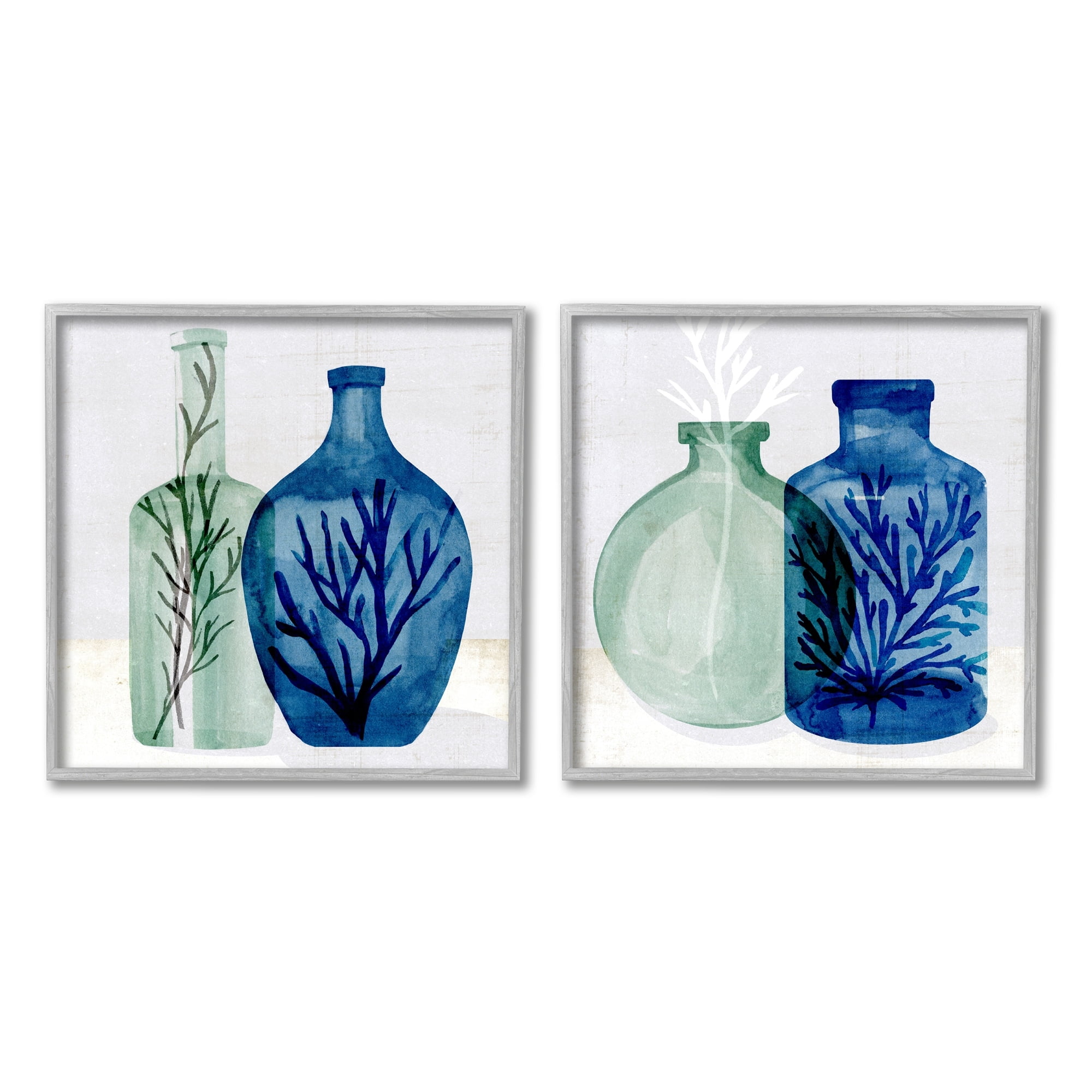 Stupell Industries Nautical Vase Still Life Sea Coral and Botanicals, 24 x 24,Design by Annie Warren