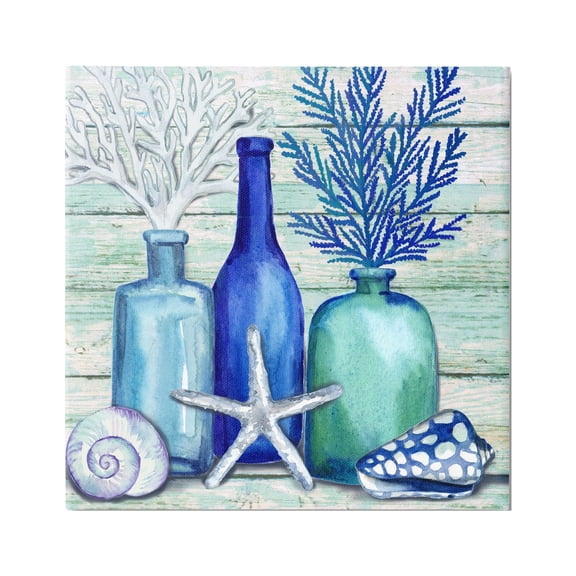 Stupell Industries Nautical Vases & Shells Nature Painting Gallery Wrapped Canvas Art Print Wall Art, 36 x 36