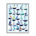 thumbnail image 1 of Stupell Industries Nautical Vibrant Sailboats Types Chart Illustration Graphic Art Gray Framed Art Print Wall Art, 24x30, by Erica Billups, 1 of 5