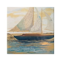 Stupell Industries Nautical Watercraft Boat Layered Map Ephemera Collage Painting Gallery Wrapped Canvas Print Wall Art, Design by Stacy Gresell