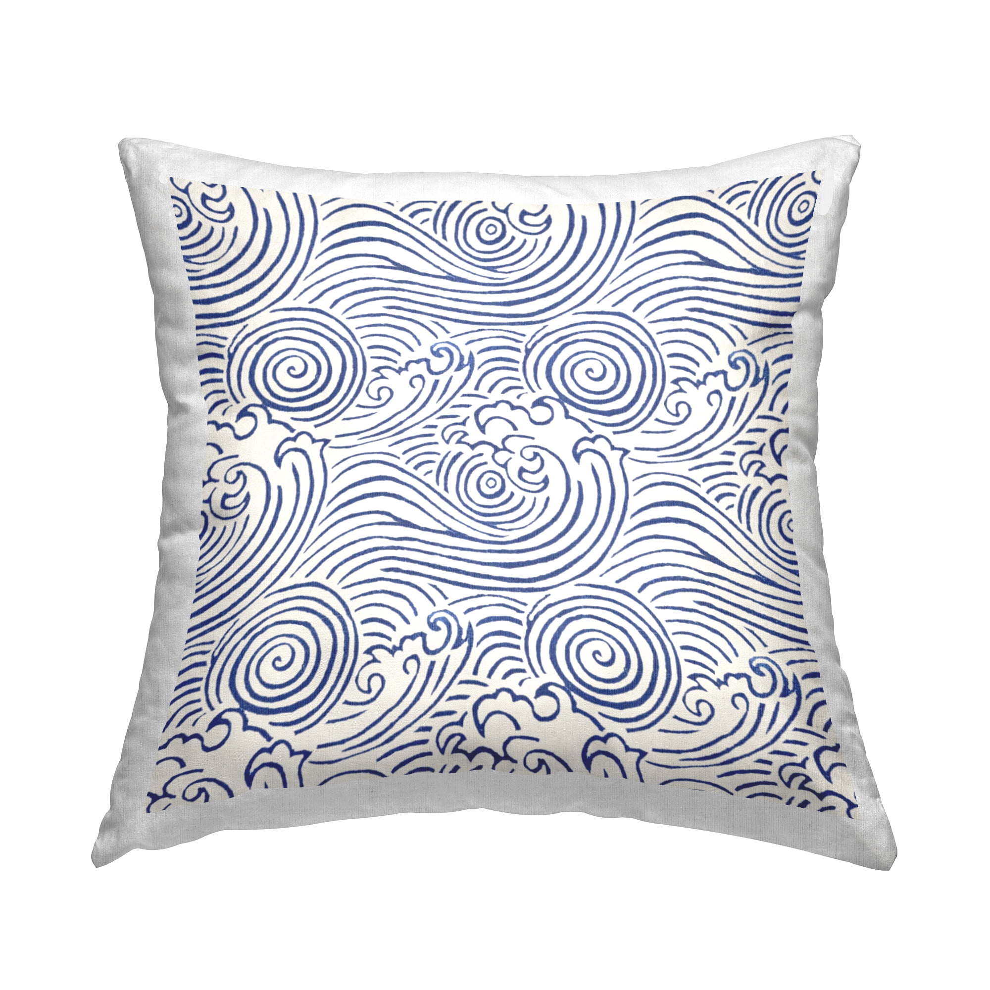 Stupell Industries Nautical Wave Pattern Decorative Printed Throw Pillow, 18 x 18