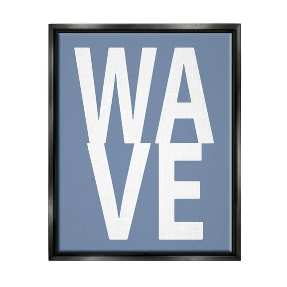 Stupell Industries Nautical Wave Text Nature Painting Black Floater Framed Canvas Art Print Wall Art, 17 x 21