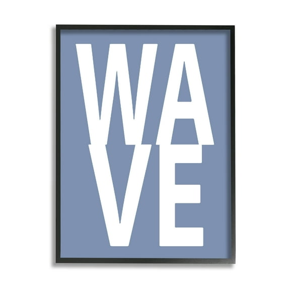 Stupell Industries Nautical Wave Text Nature Painting Black Framed Art Print Wall Art, 11 x 14
