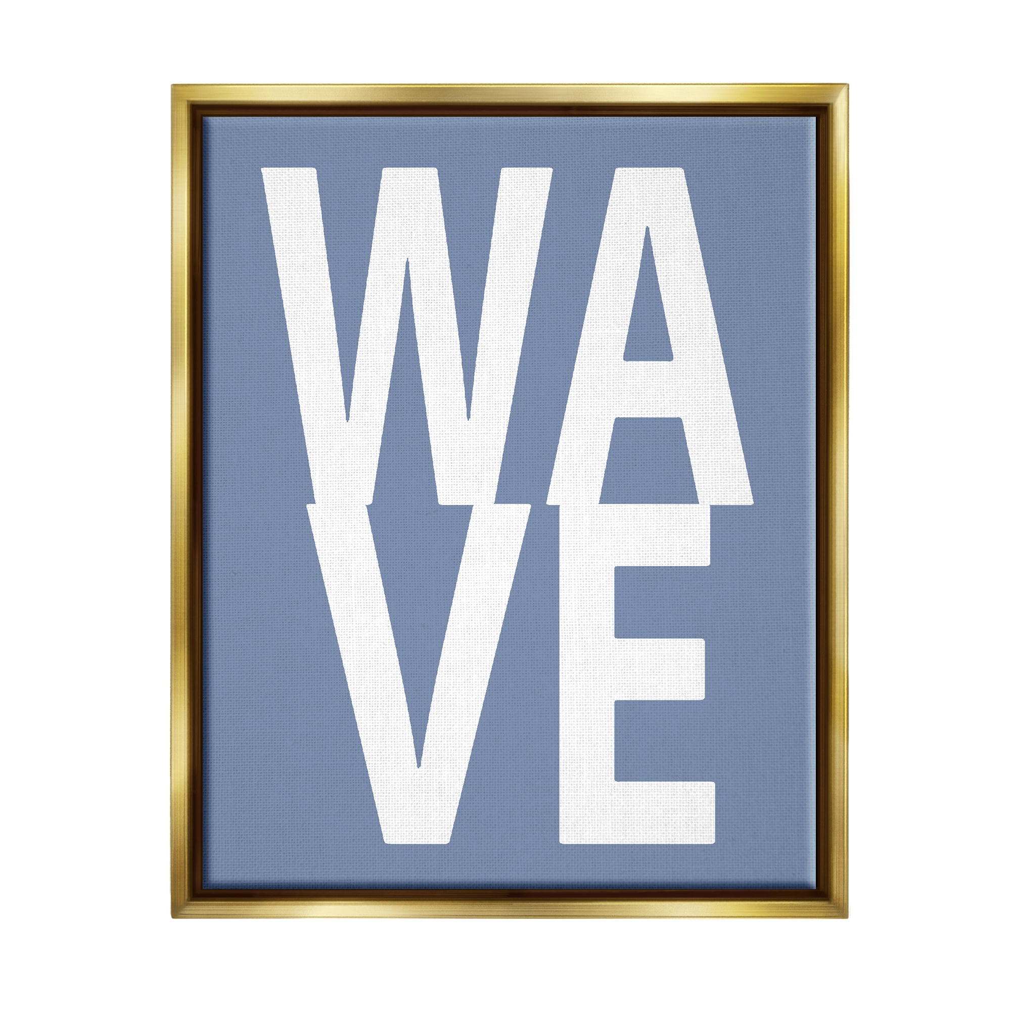 Stupell Industries Nautical Wave Text Nature Painting Gold Floater Framed Canvas Art Print Wall Art, 25 x 31