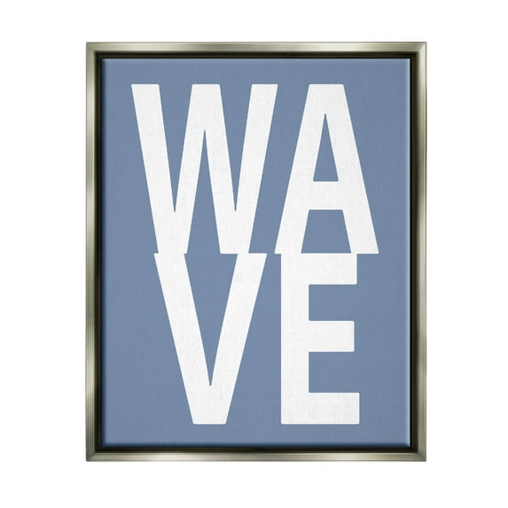 Stupell Industries Nautical Wave Text Nature Painting Gray Floater Framed Canvas Art Print Wall Art, 17 x 21
