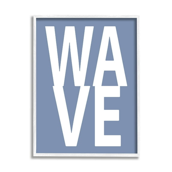 Stupell Industries Nautical Wave Text Nature Painting White Framed Art Print Wall Art, 16 x 20