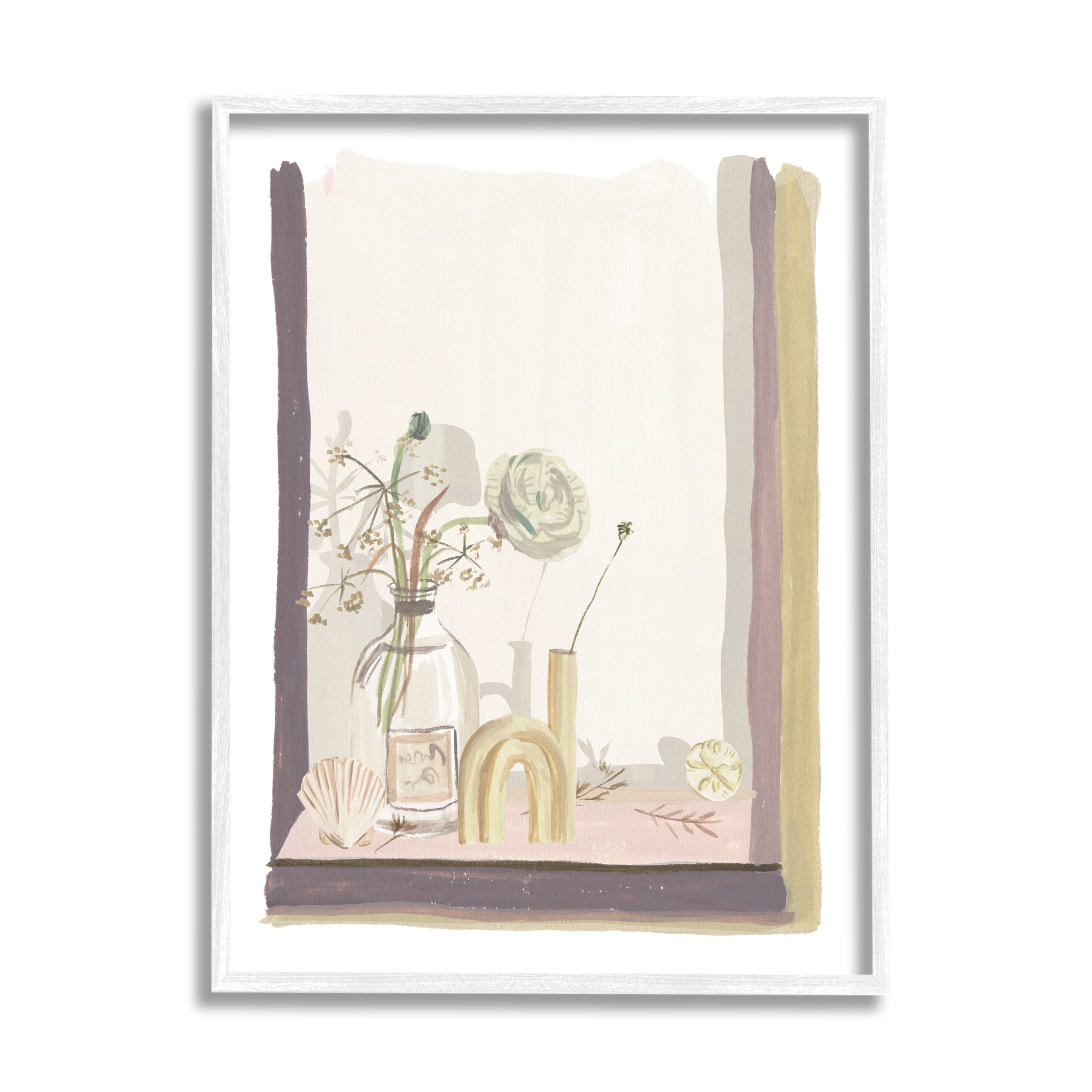Stupell Industries Nautical Window Sill Still Life Roses Sea Shells, 11 x 14, Design by Melissa WangÂ&nbsp;