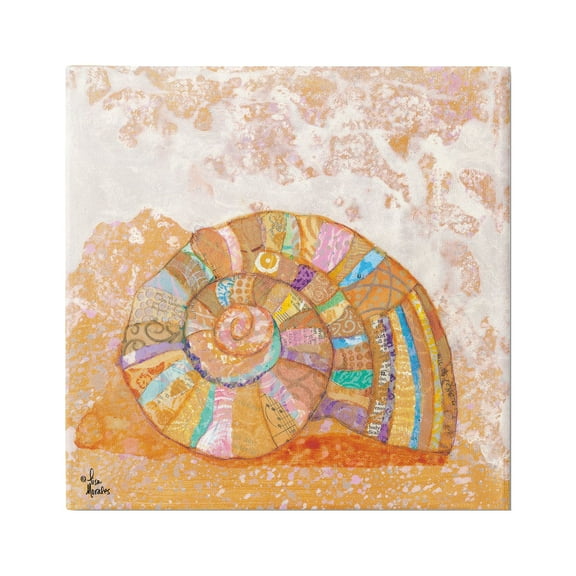 Stupell Industries Nautilus Sea Shell Various Collage Clipping Patterns Painting Gallery Wrapped Canvas Print Wall Art, Design by Lisa Morales