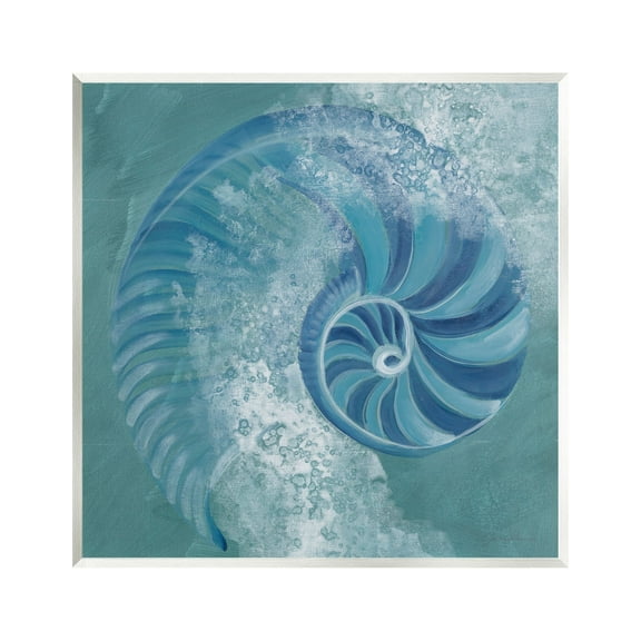 Stupell Industries Nautilus Shell Water Bubbles Animals & Insects Painting Unframed Art Print Wall Art, 12 x 12