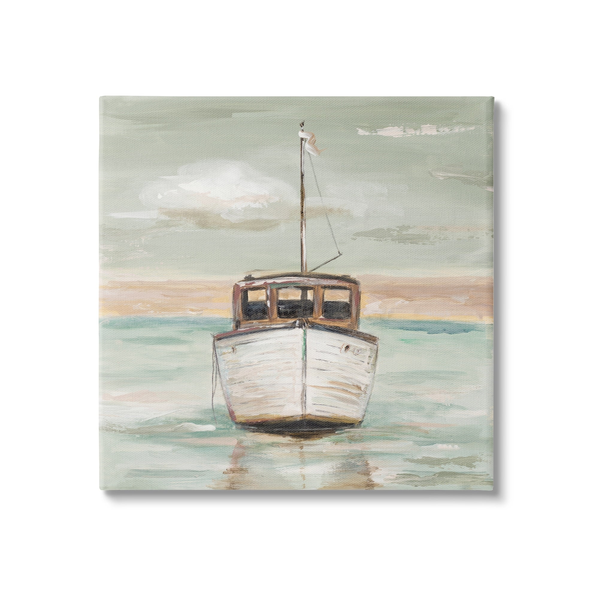 Stupell Industries Navigating Water Vessel Ocean Crossroads Sunset Painting,17 x 17, Design by Patricia Pinto