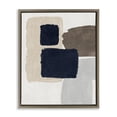thumbnail image 1 of Stupell Industries Navy Blocked Shapes Abstract Painting Brown Floater Framed Canvas Art Print Wall Art, 25 x 31, 1 of 10