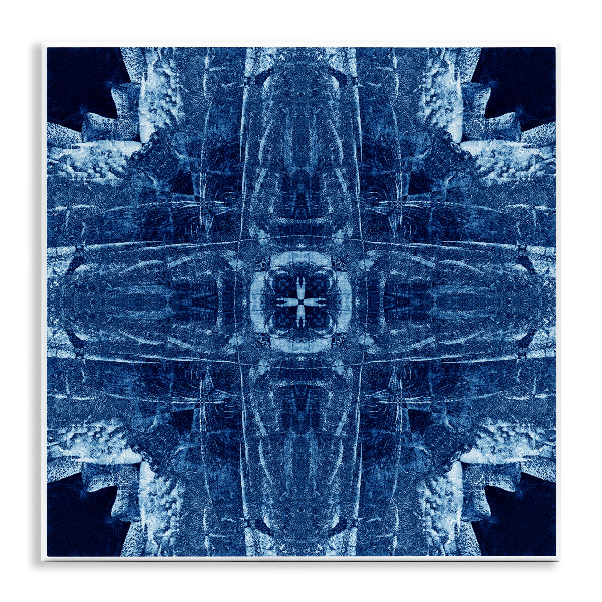 Stupell Industries Navy Blue Geometric Shapes Abstract Painting Unframed Art Print Wall Art, 12 x 12