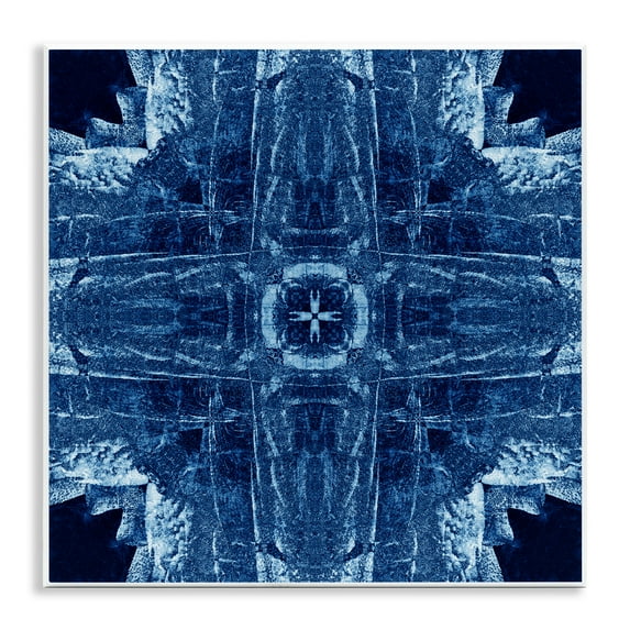 Stupell Industries Navy Blue Geometric Shapes Abstract Painting Unframed Art Print Wall Art, 12 x 12