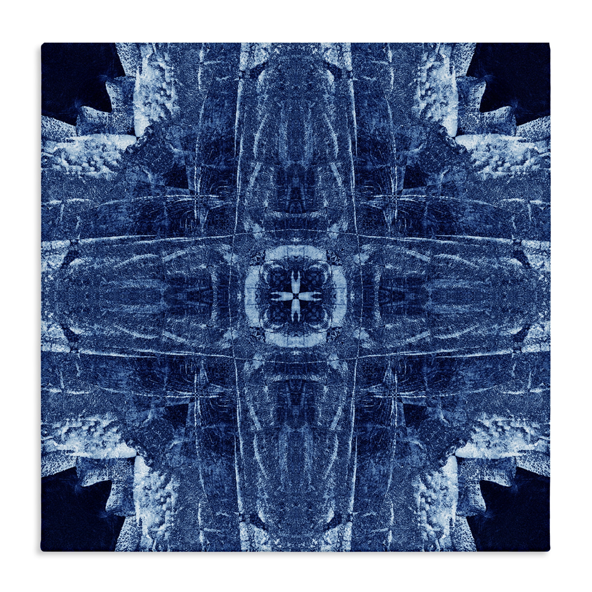 Stupell Industries Navy Blue Geometric Shapes Abstract Painting Wrapped Canvas Art Print Wall Art, 17 x 17