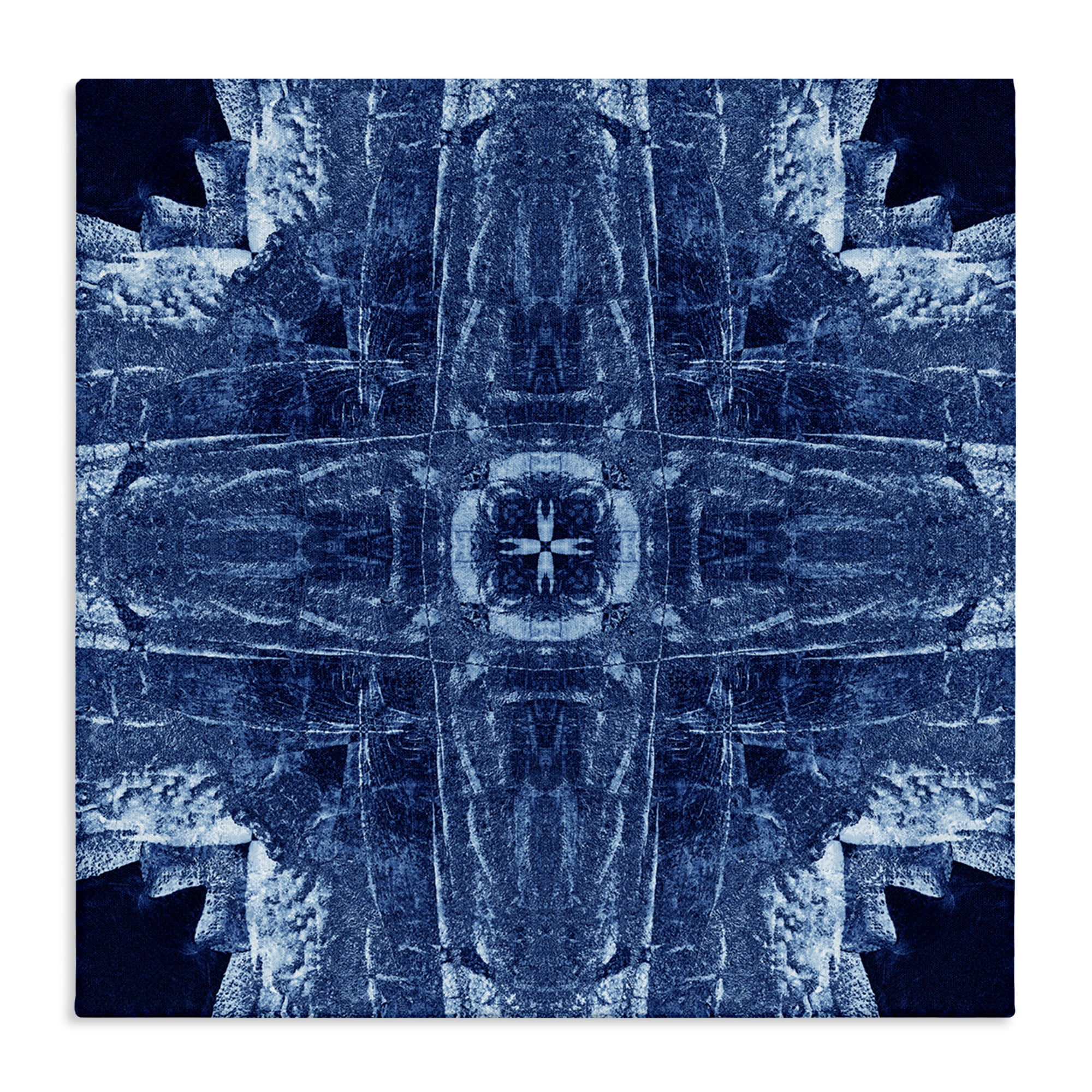 Stupell Industries Navy Blue Geometric Shapes Abstract Painting Wrapped Canvas Art Print Wall Art, 36 x 36