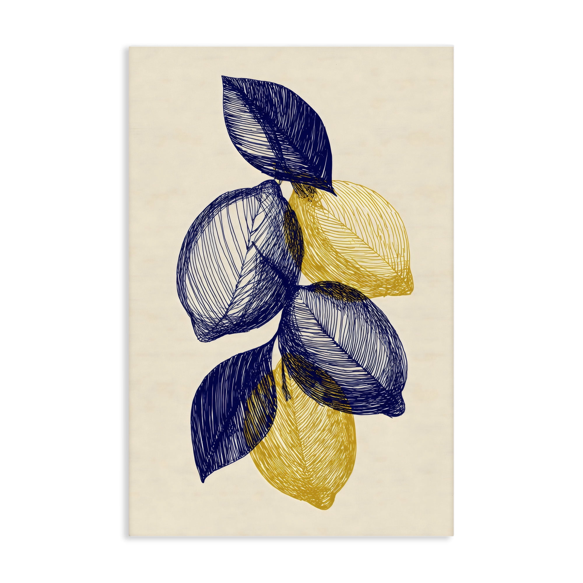 Stupell Industries Navy Lemons Botanical Sketch Canvas Wall Art, design by Petal Prints Design
