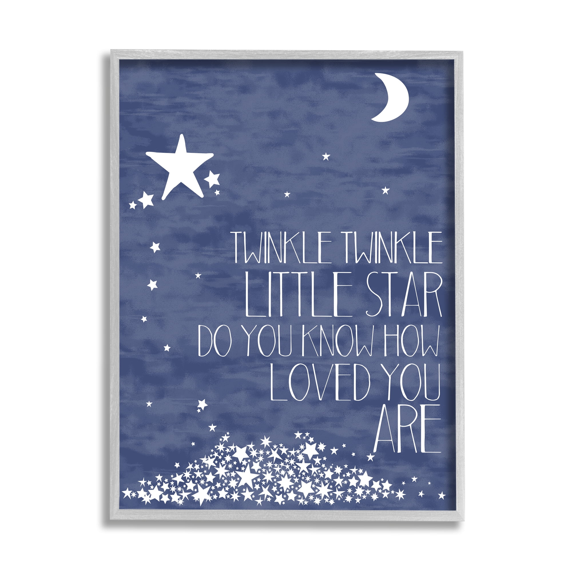 Stupell Industries Navy Textural Twinkle Little Star Typography, 24 x 30,Design by Karen Zukowski (Finny And Zook)