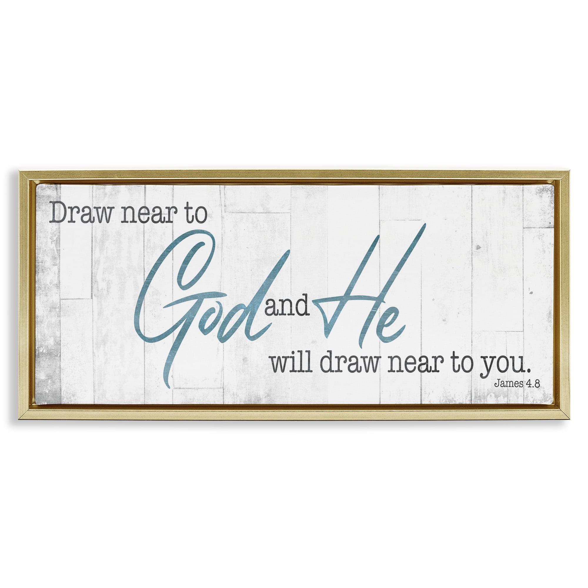 Stupell Industries Near to God Charming Proverb Religious Painting Gold