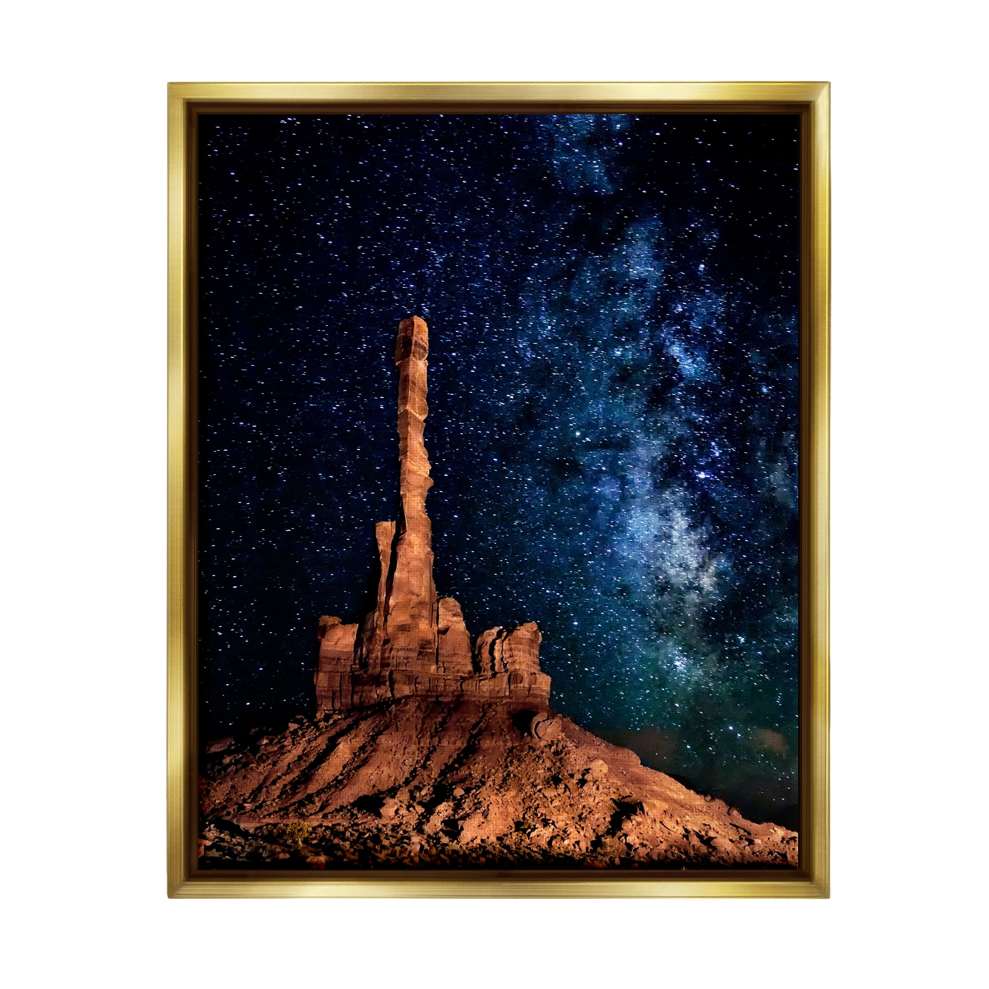 Stupell Industries Nebula & Desert Buttes Fairy Tales & Fantasy Photography Gold Floater Framed Art Print Wall Art, 17 x 21