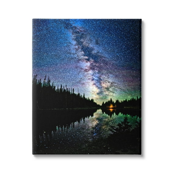 Stupell Industries Nebula Over Lake Landscape Nature Photography Gallery Wrapped Canvas Print Wall Art, 16 x 20