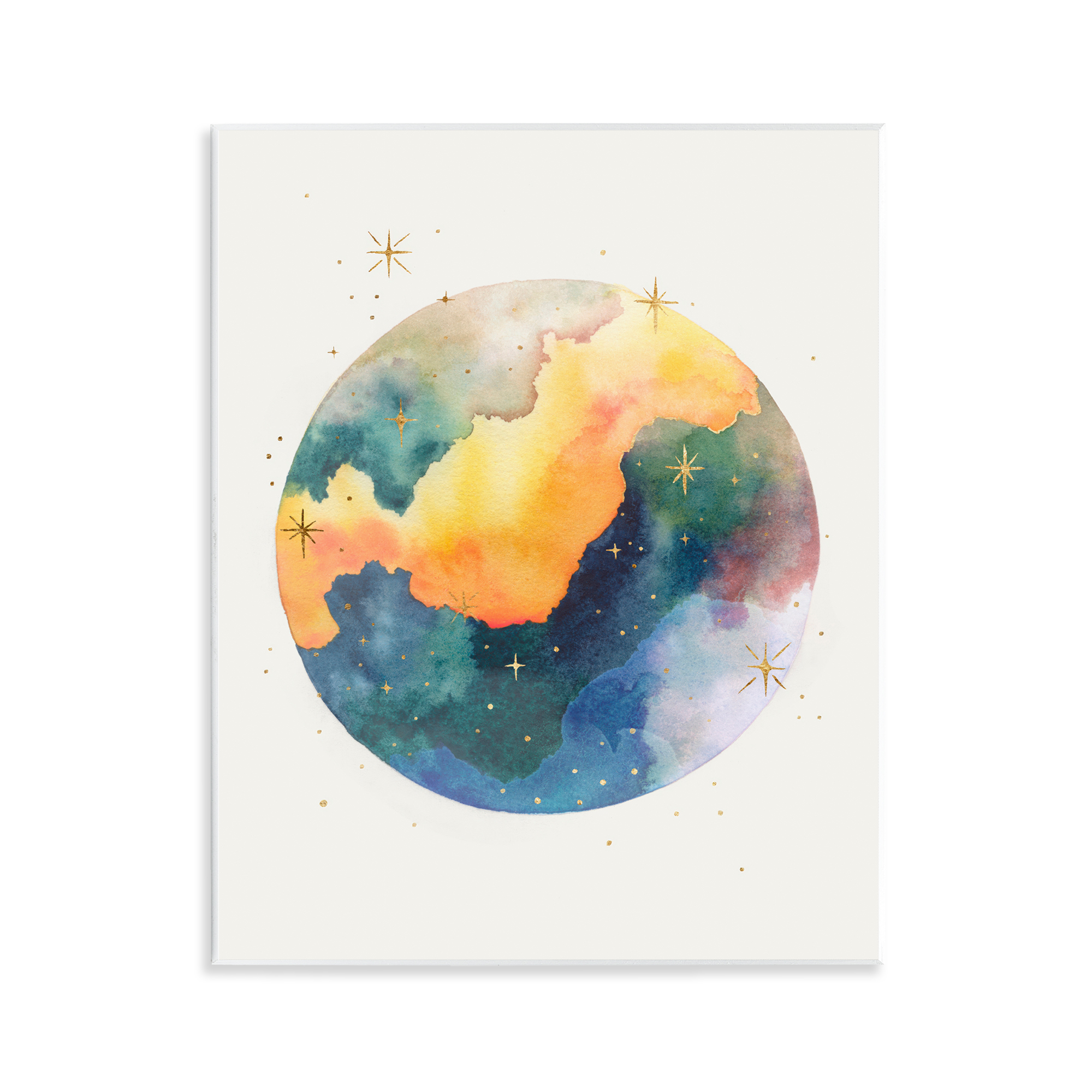 Stupell Industries Nebula & Stars Watercolor STEM Painting Unframed Art Print Wall Art, 11 x 14