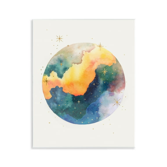 Stupell Industries Nebula & Stars Watercolor STEM Painting Unframed Art Print Wall Art, 11 x 14