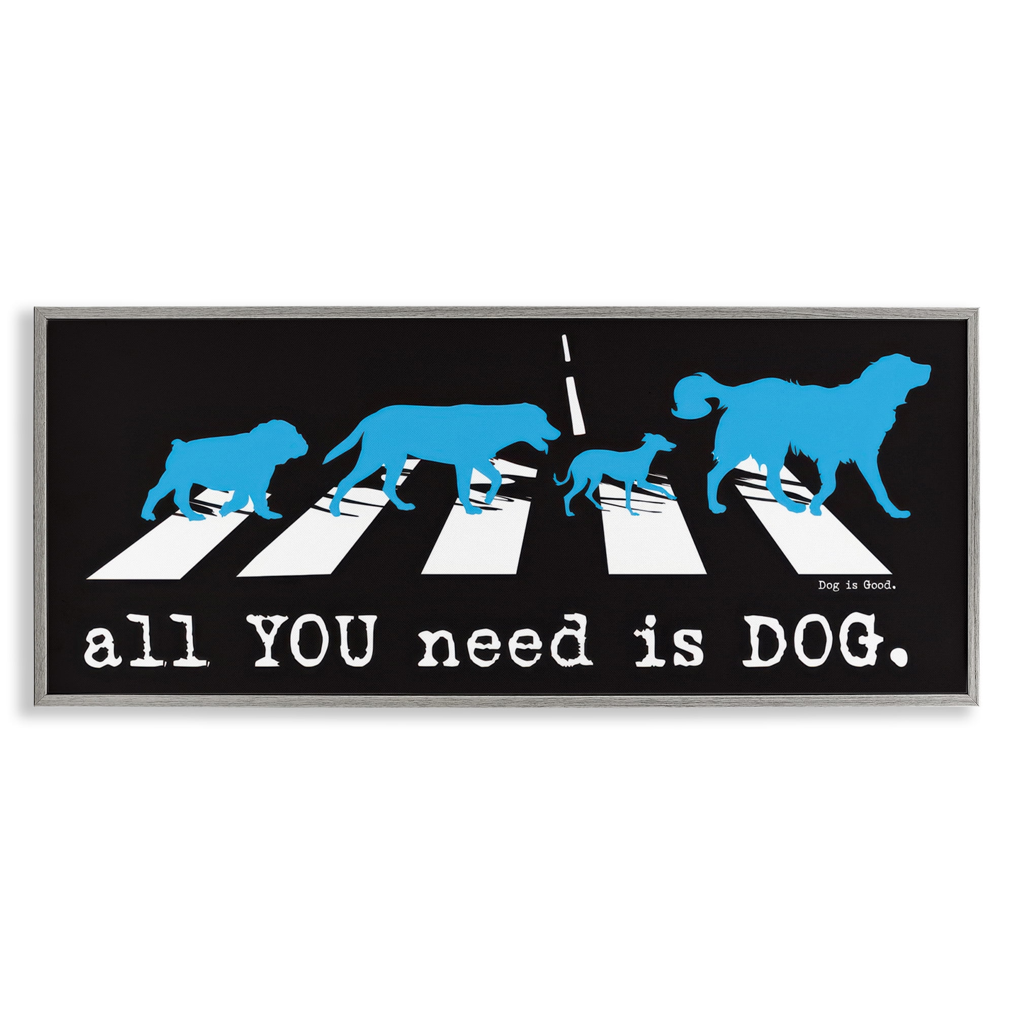 Stupell Industries Need Dog Music Pun Animals Painting Gray Framed Art Print Wall Art, 30 x 13
