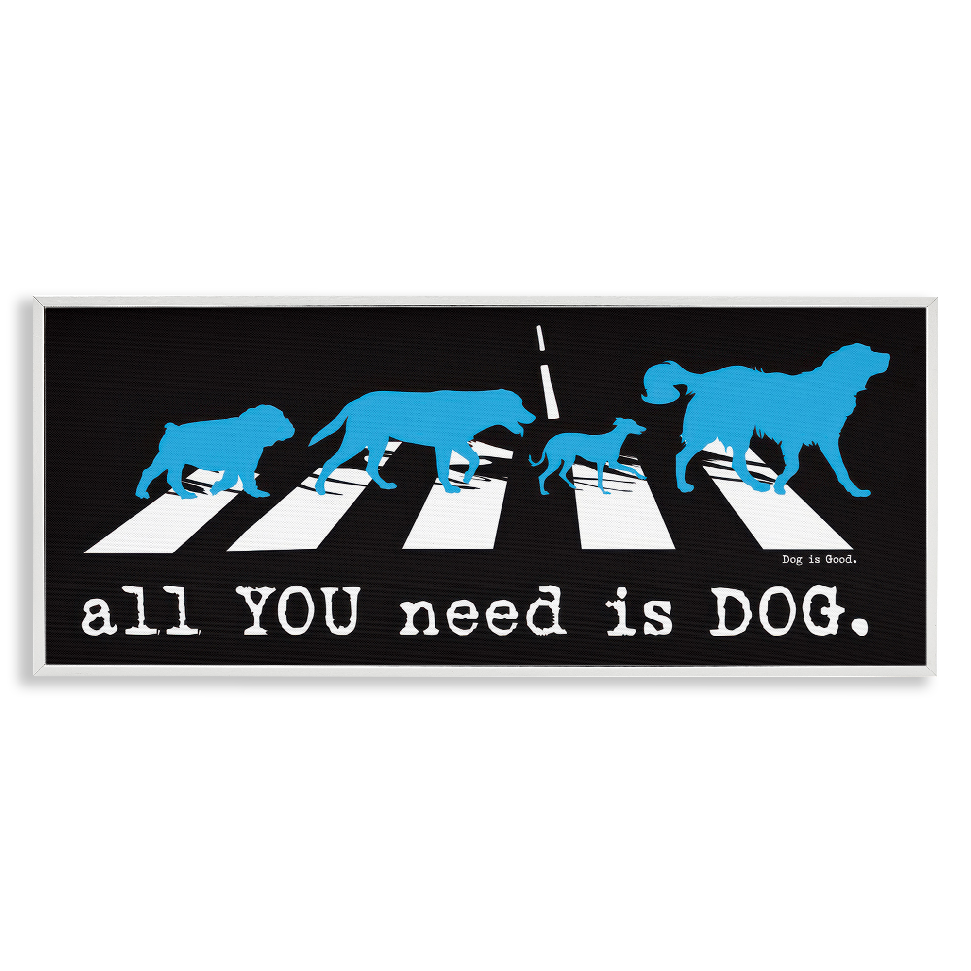 Stupell Industries Need Dog Music Pun Animals Painting White Framed Art Print Wall Art, 30 x 13