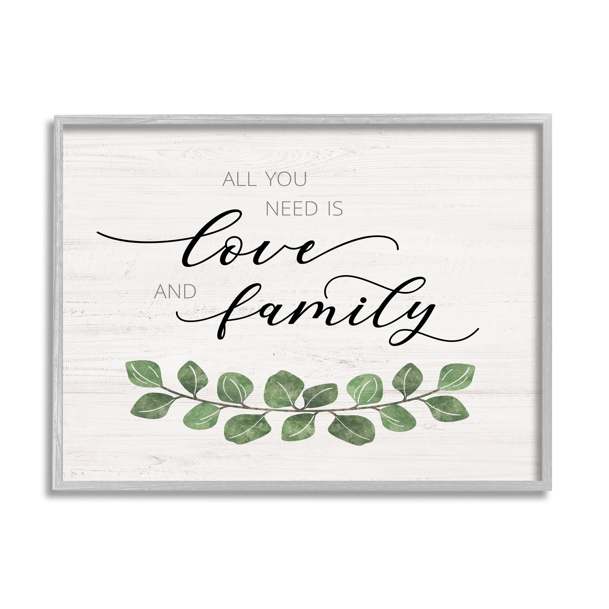 Stupell Industries Need Love and Family Inspirational Calligraphic Sign,14 x 11, Design by Natalie Carpentieri