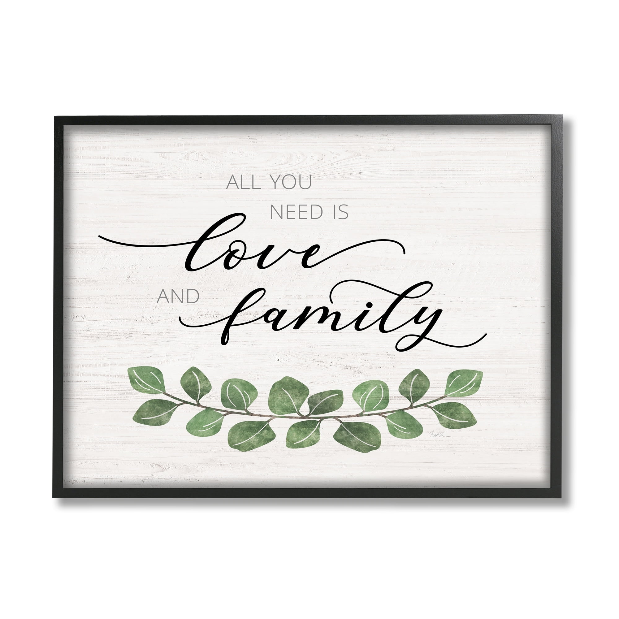 Stupell Industries Need Love and Family Inspirational Calligraphic Sign,14 x 11, Design by Natalie Carpentieri