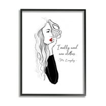 Stupell Industries Need New Clothes Funny Fashion Graphic Art Black Framed Art Print Wall Art, Design by Alison Petrie