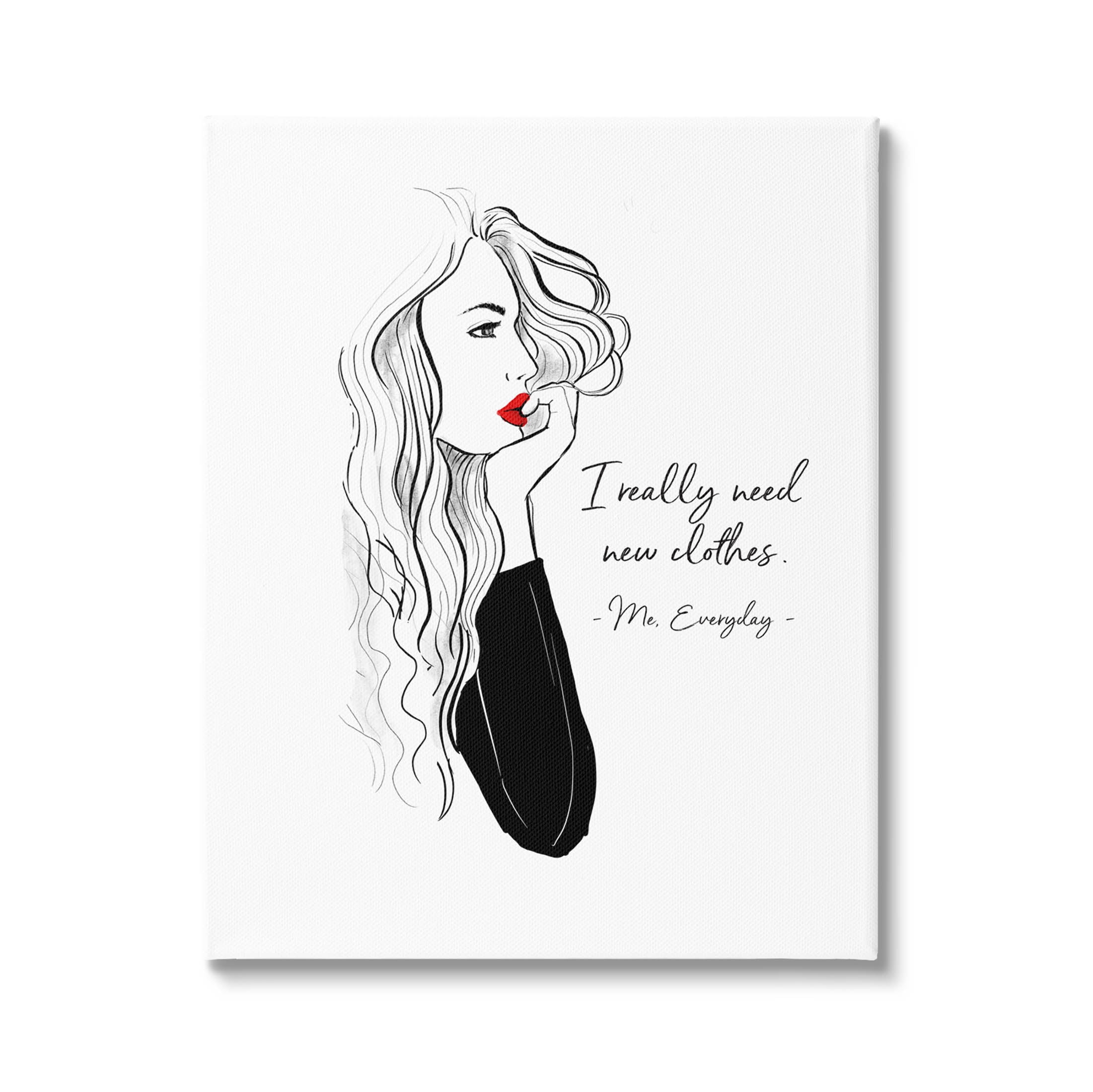 Stupell Industries Need New Clothes Funny Fashion Graphic Art Gallery Wrapped Canvas Print Wall Art, Design by Alison Petrie