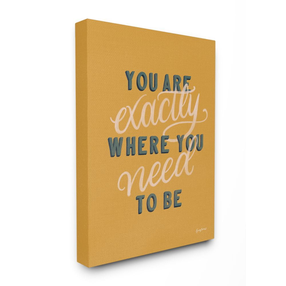 Stupell Industries Need To Be Inspirational Word Modern Yellow Design Canvas Wall Art by Becky Thorns
