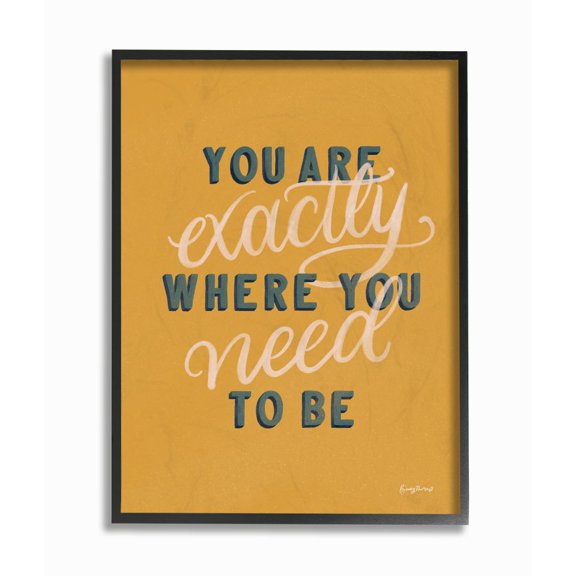 Stupell Industries Need To Be Inspirational Word Modern Yellow Design Framed Giclee Texturized Art by Becky Thorns