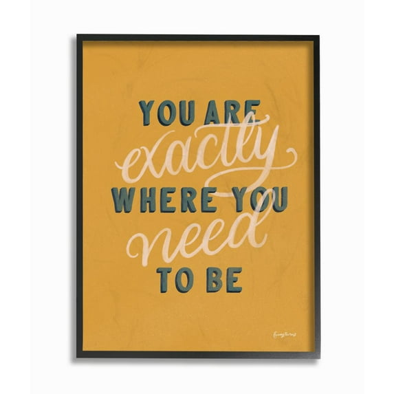 Stupell Industries Need To Be Inspirational Word Modern Yellow Design Framed Giclee Texturized Art by Becky Thorns