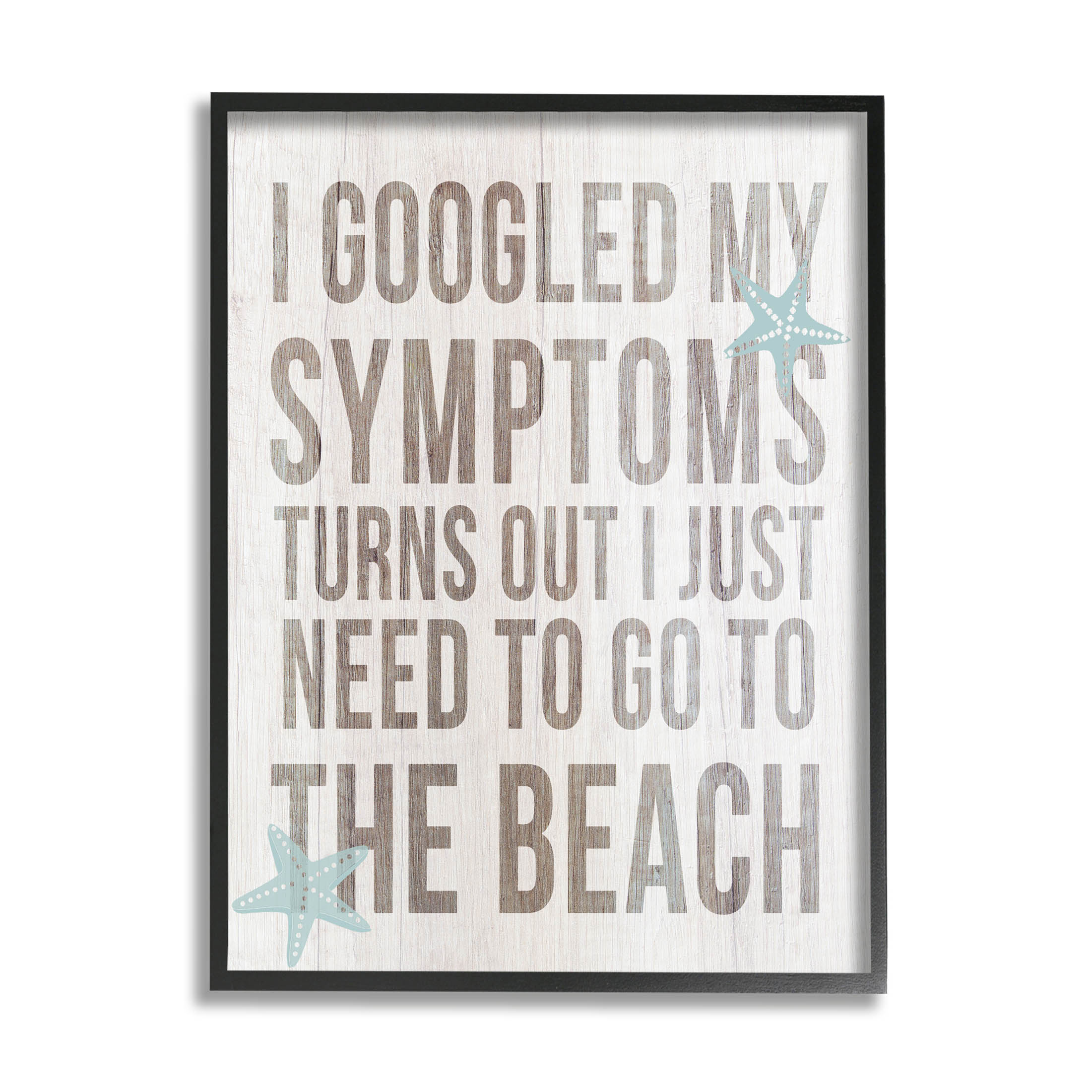 Stupell Industries Need to Go Beach Phrase Graphic Art Black Framed Art Print Wall Art, Design by Lil' Rue