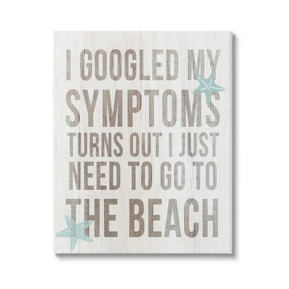 Stupell Industries Need to Go Beach Phrase Graphic Art Gallery Wrapped Canvas Print Wall Art, Design by Lil' Rue