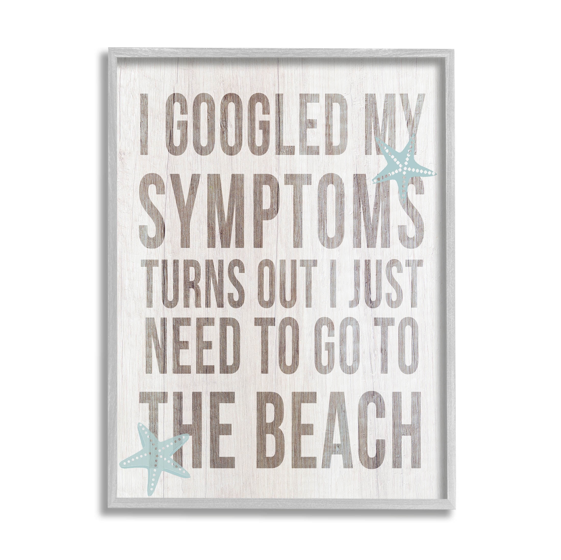 Stupell Industries Need to Go Beach Phrase Graphic Art Gray Framed Art Print Wall Art, Design by Lil' Rue
