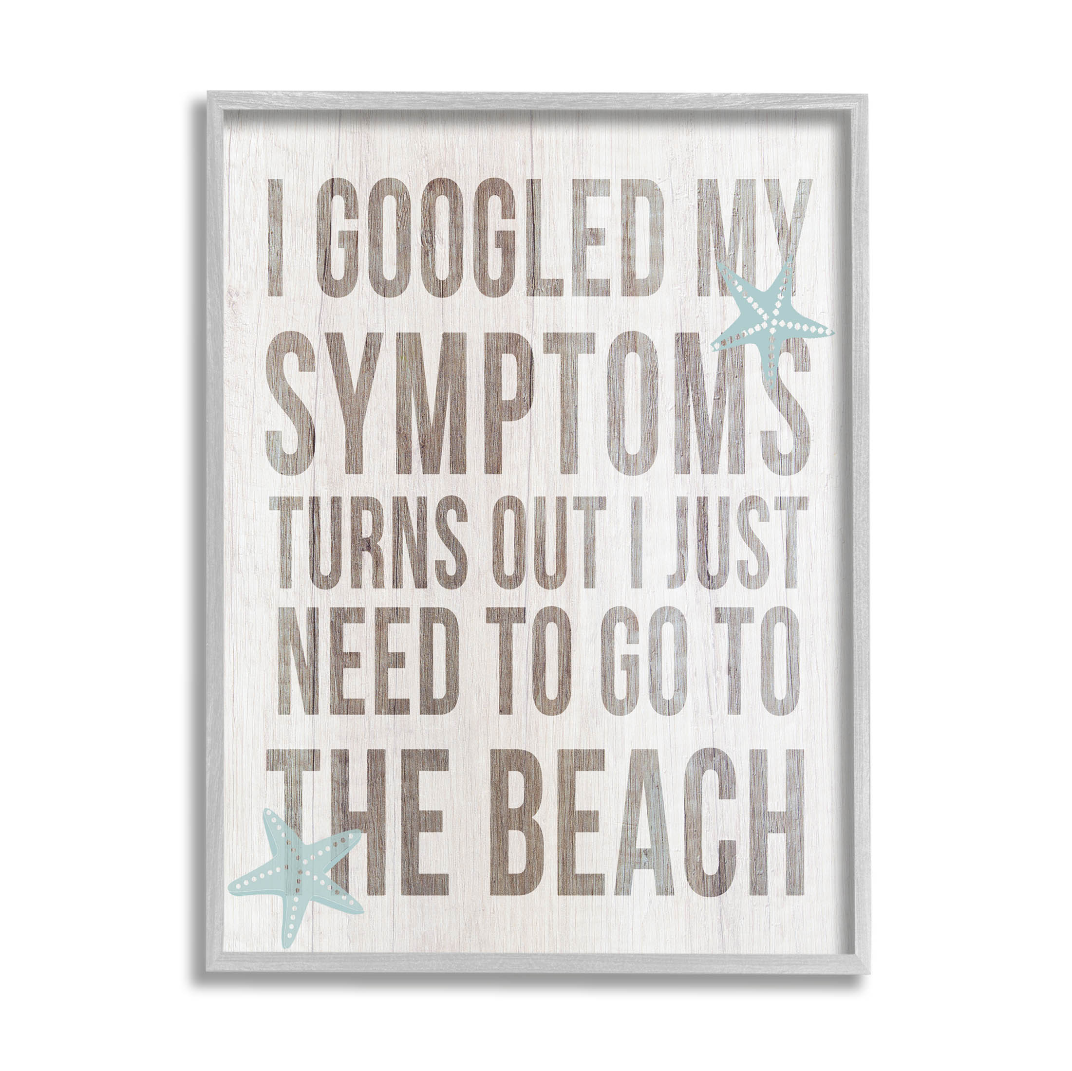 Stupell Industries Need to Go Beach Phrase Graphic Art Gray Framed Art Print Wall Art, Design by Lil' Rue