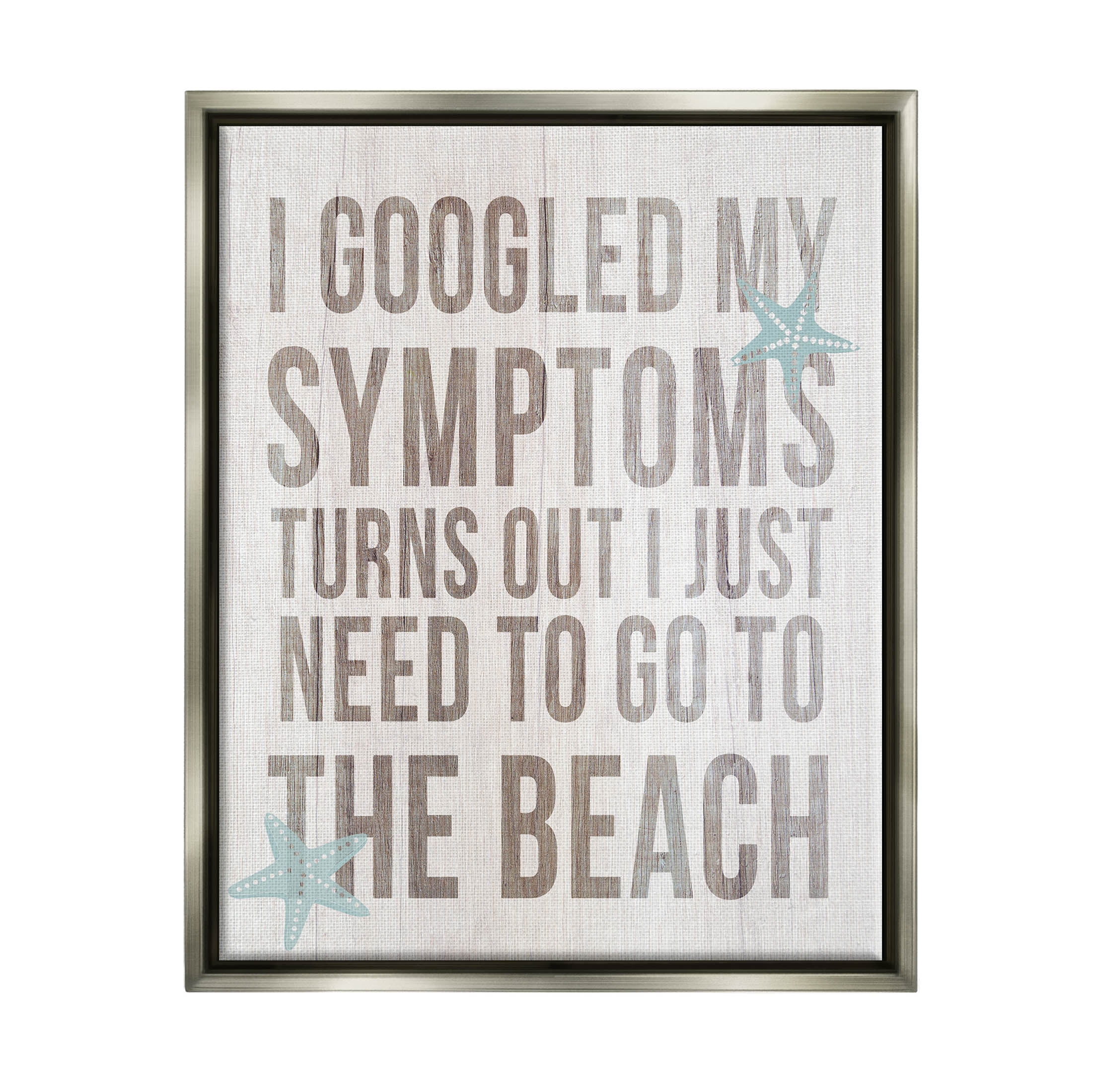 Stupell Industries Need to Go Beach Phrase Graphic Art Luster Gray Floating Framed Canvas Print Wall Art, Design by Lil' Rue