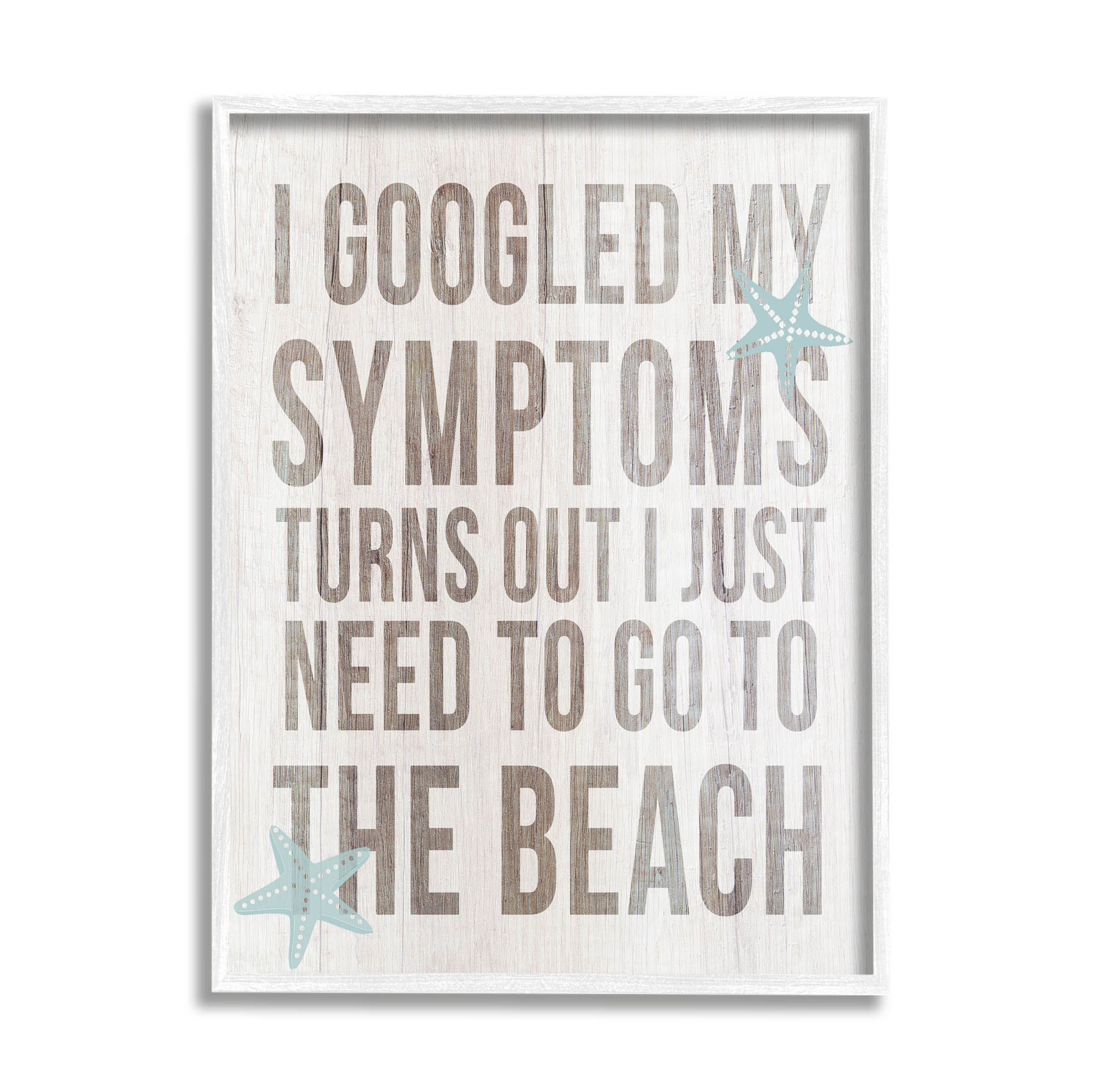 Stupell Industries Need to Go Beach Phrase Graphic Art White Framed Art Print Wall Art, Design by Lil' Rue