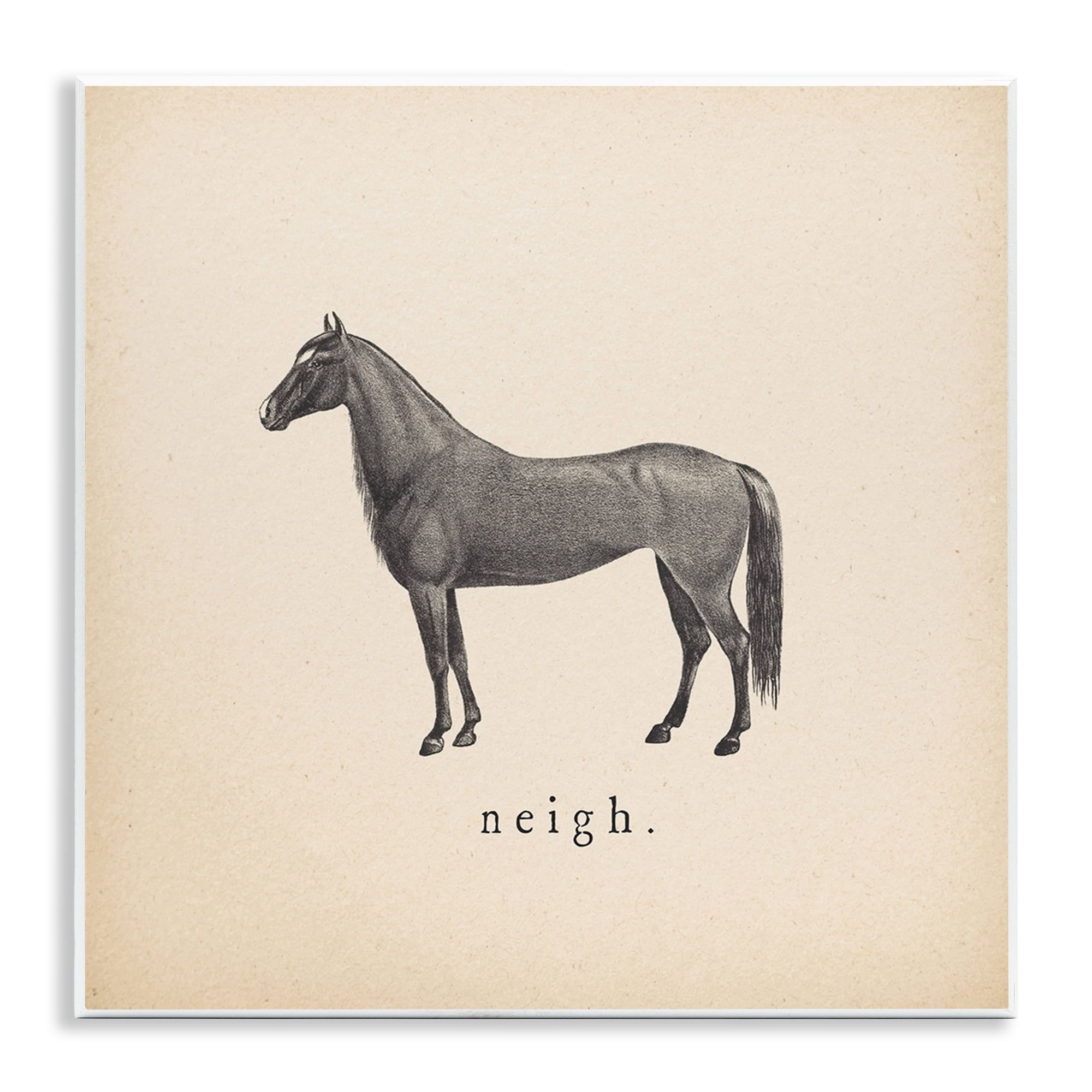 Stupell Industries Neigh Farm Horse Sounds Animals Painting Unframed Art Print Wall Art, 12 x 12