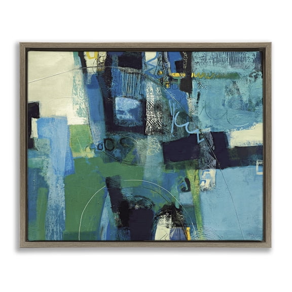 Stupell Industries Nelle Profondit Abstraction Brown Framed Floater Canvas Wall Art design by Maurizio Piovan, 17 x 21