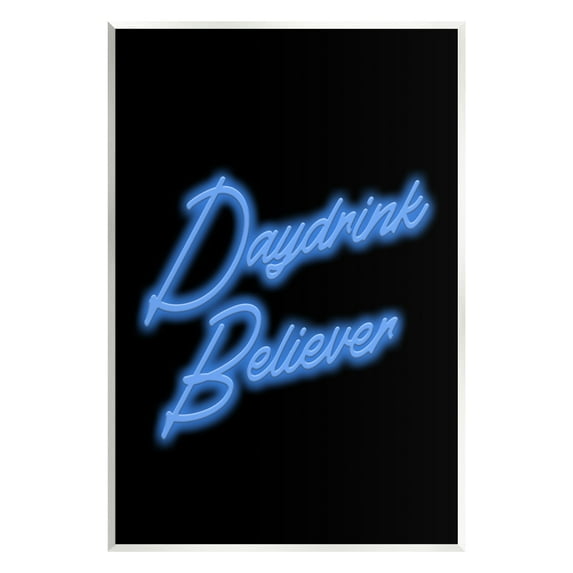 Stupell Industries Neon Daydrink Believer Phrase Inspirational Painting Unframed Art Print Wall Art, 13 x 19